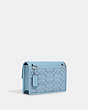 COACH®,TURNER FLAP CROSSBODY BAG IN SIGNATURE CHAMBRAY,Small,Silver/Light Blue,Angle View
