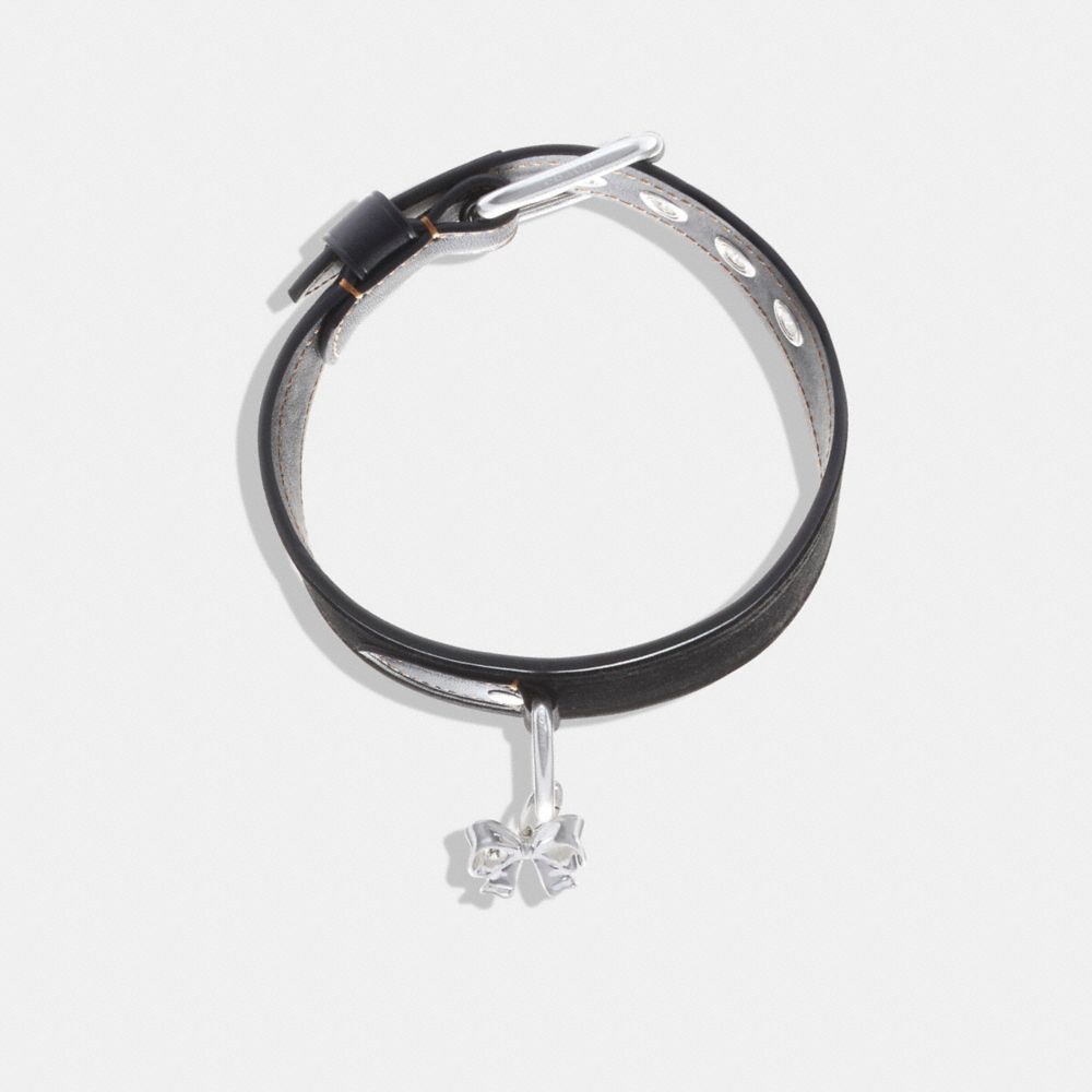 Stylish Leather Choker With Unique Silver Plated Touch for Women 