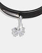 COACH®,BOW CHARM VELVET CHOKER NECKLACE,Plated Brass,Black/Silver,Inside View,Top View