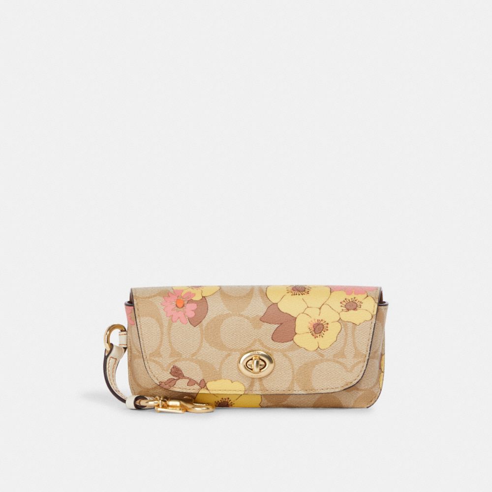 Sunglass Case In Signature Canvas With Floral Cluster Print