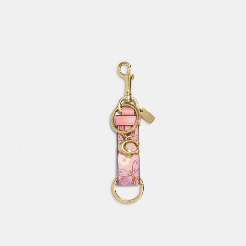 Coach Mini Handbag Charm Necklace In Gold/pink Multi