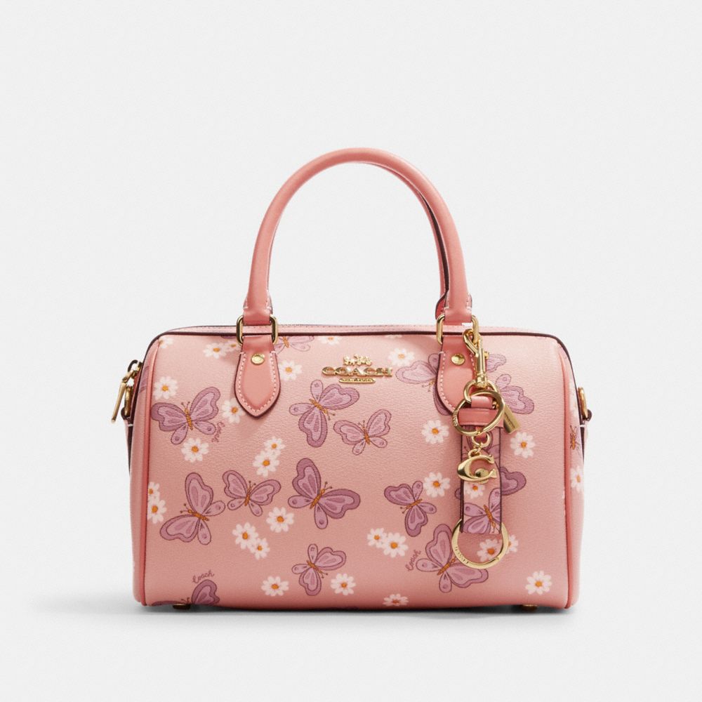 COACH®  Trigger Snap Bag Charm With Heart Cherry Print