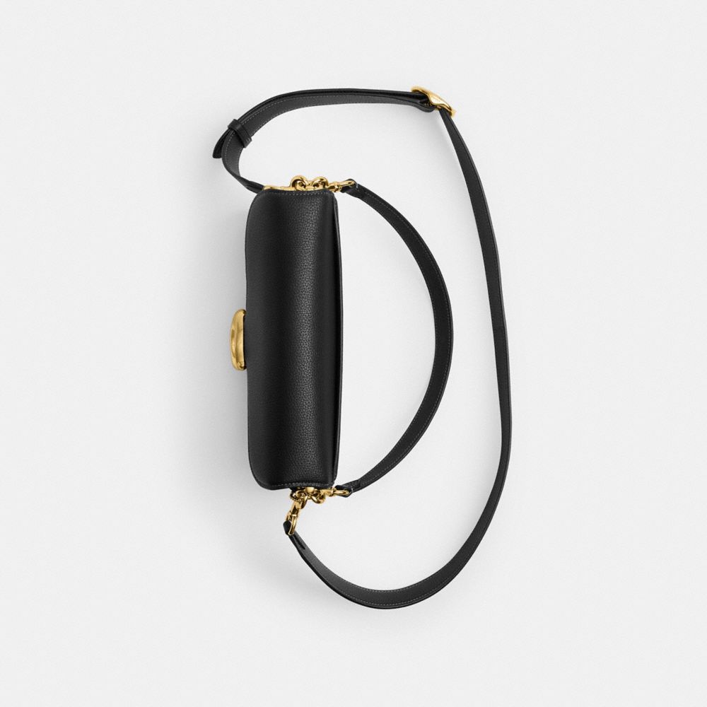 COACH®,Tabby Shoulder Bag 26,Leather,Shoulder Bag,Metal,Logo,Compact,Gold Metal,Day Party,Black