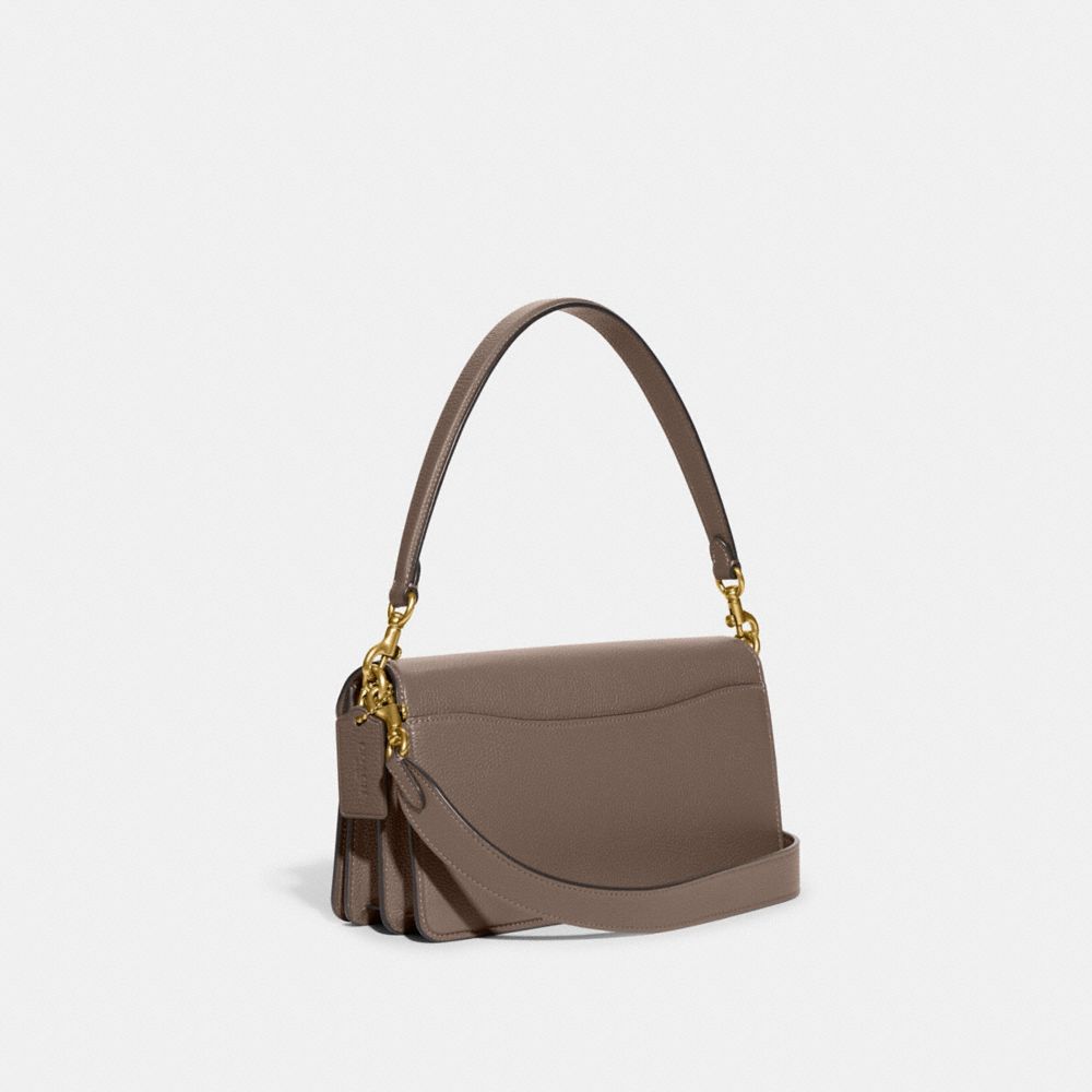 COACH®,Tabby Shoulder Bag 26,Leather,Shoulder Bag,Metal,Logo,Compact,Gold Metal,Day Party,Brown,Angle View