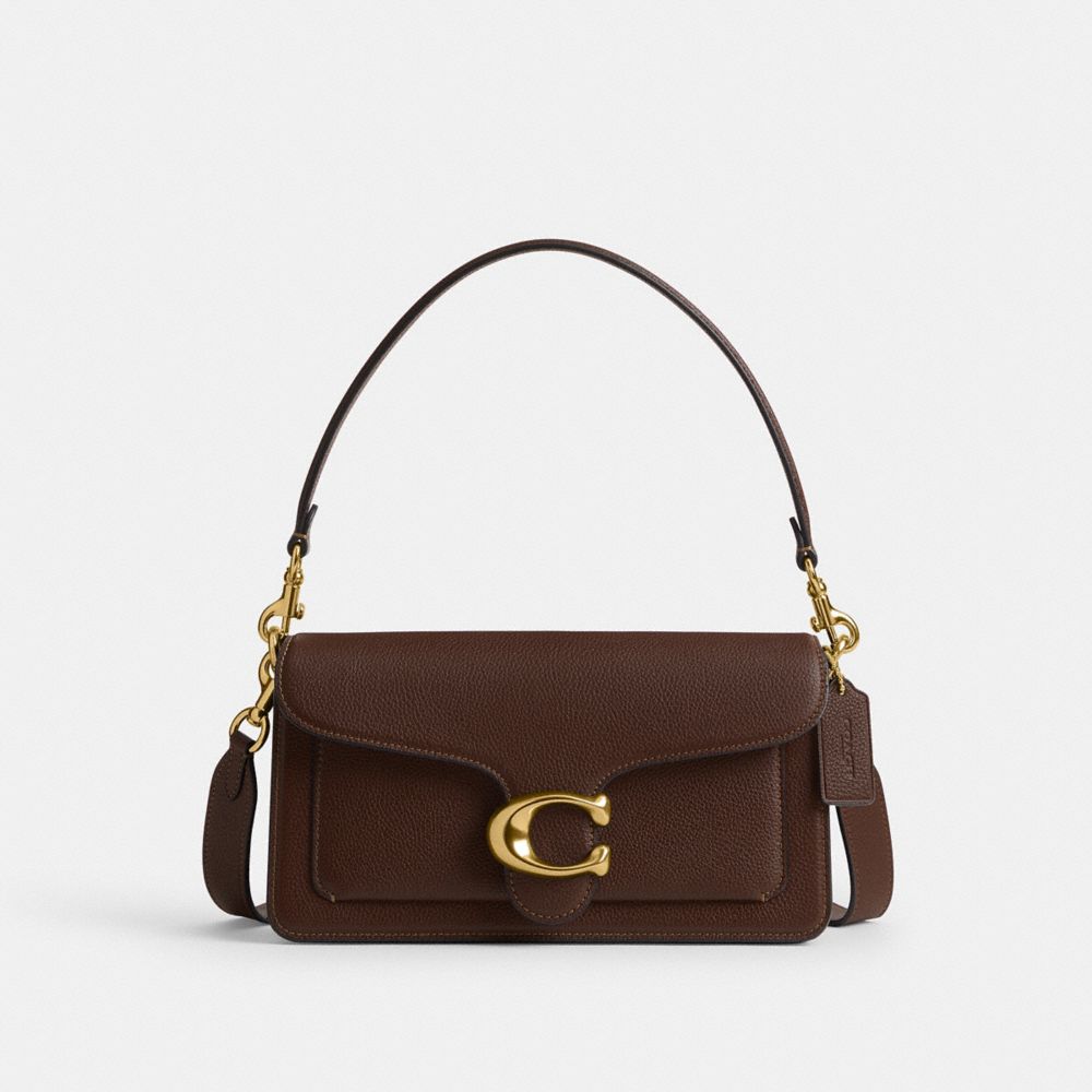 COACH®,Tabby Shoulder Bag 26,Leather,Crossbody,Shoulder Bag,Logo,Gusset,Gold Metal,Casual,,Front View