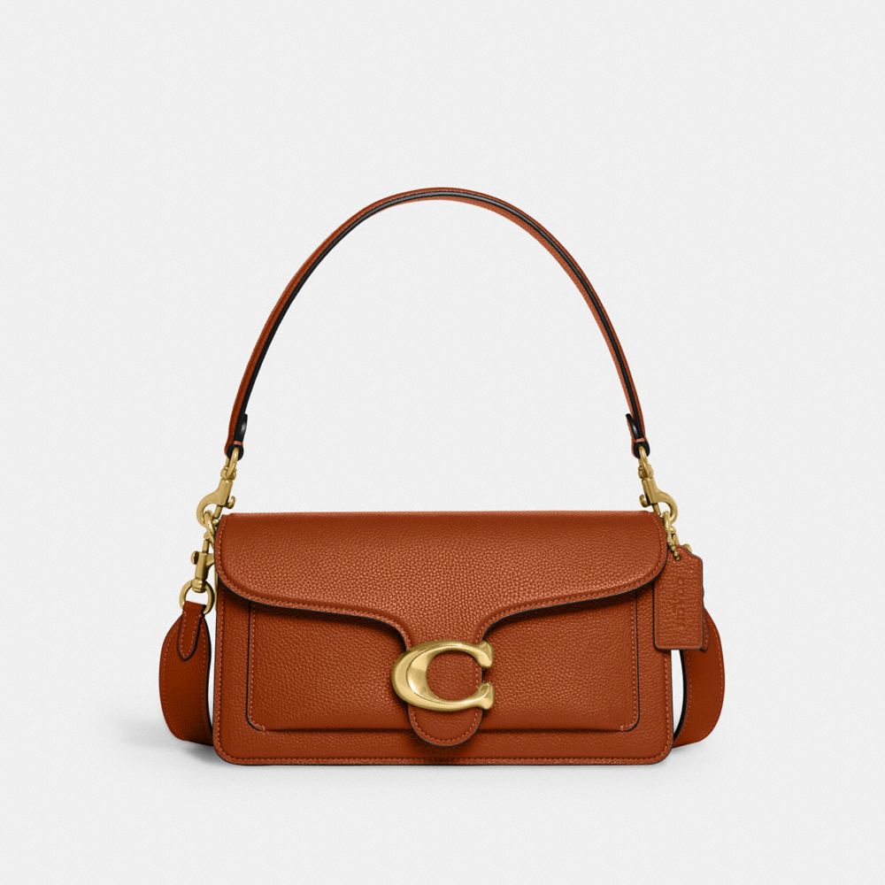 COACH®,Tabby Shoulder Bag 26,Leather,Shoulder Bag,Metal,Logo,Compact,Gold Metal,Day Party,,Front View