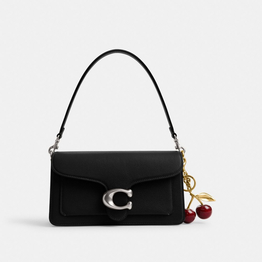 COACH®,Tabby Shoulder Bag 26,Leather,Shoulder Bag,Metal,Logo,Compact,Gold Metal,Day Party,Black,Angle View