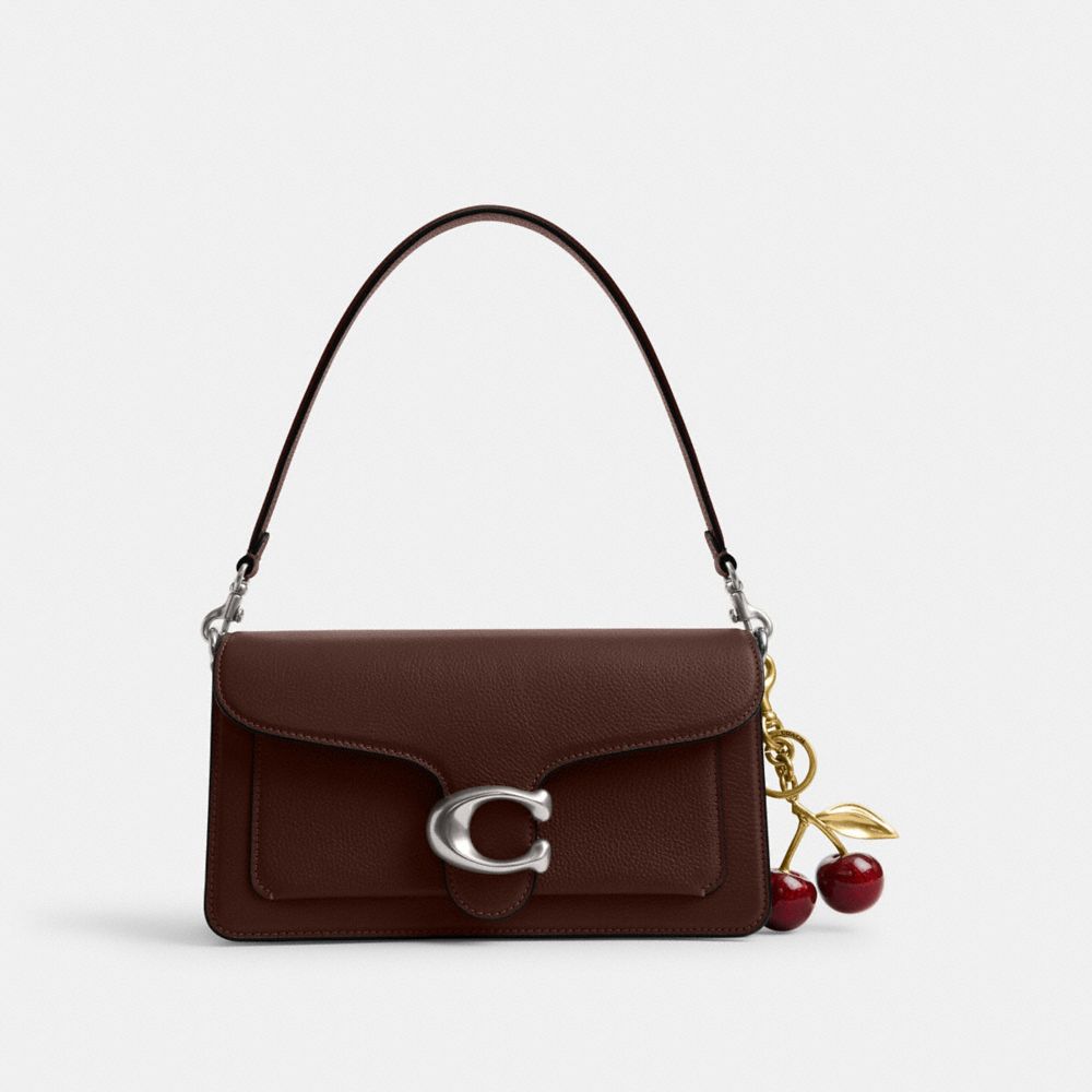 COACH®,Tabby Shoulder Bag 26,Leather,Crossbody,Shoulder Bag,Logo,Gusset,Gold Metal,Casual,Brown,Angle View