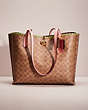 COACH®,UPCRAFTED WILLOW TOTE IN SIGNATURE CANVAS,Large,Brass/Tan/Rust,Front View