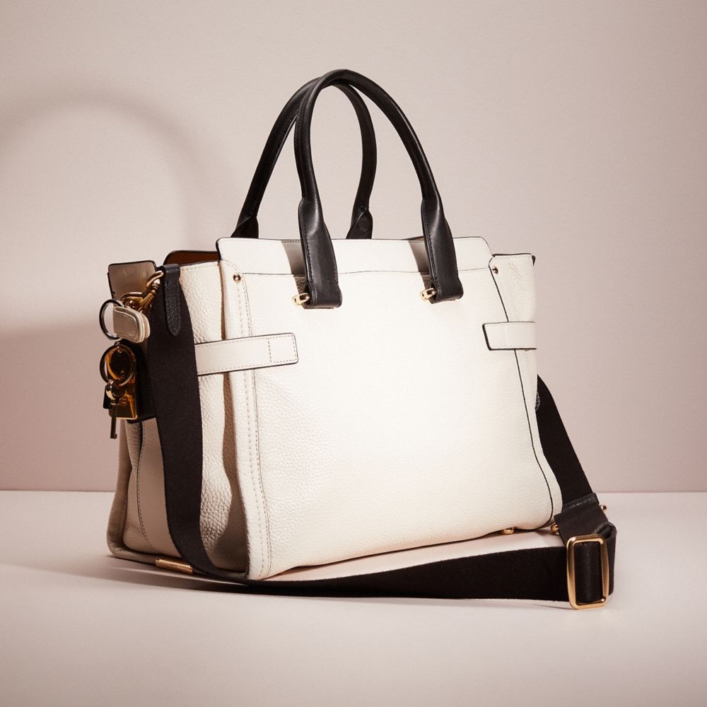 ALAÏA Garance leather-trimmed cloqué tote