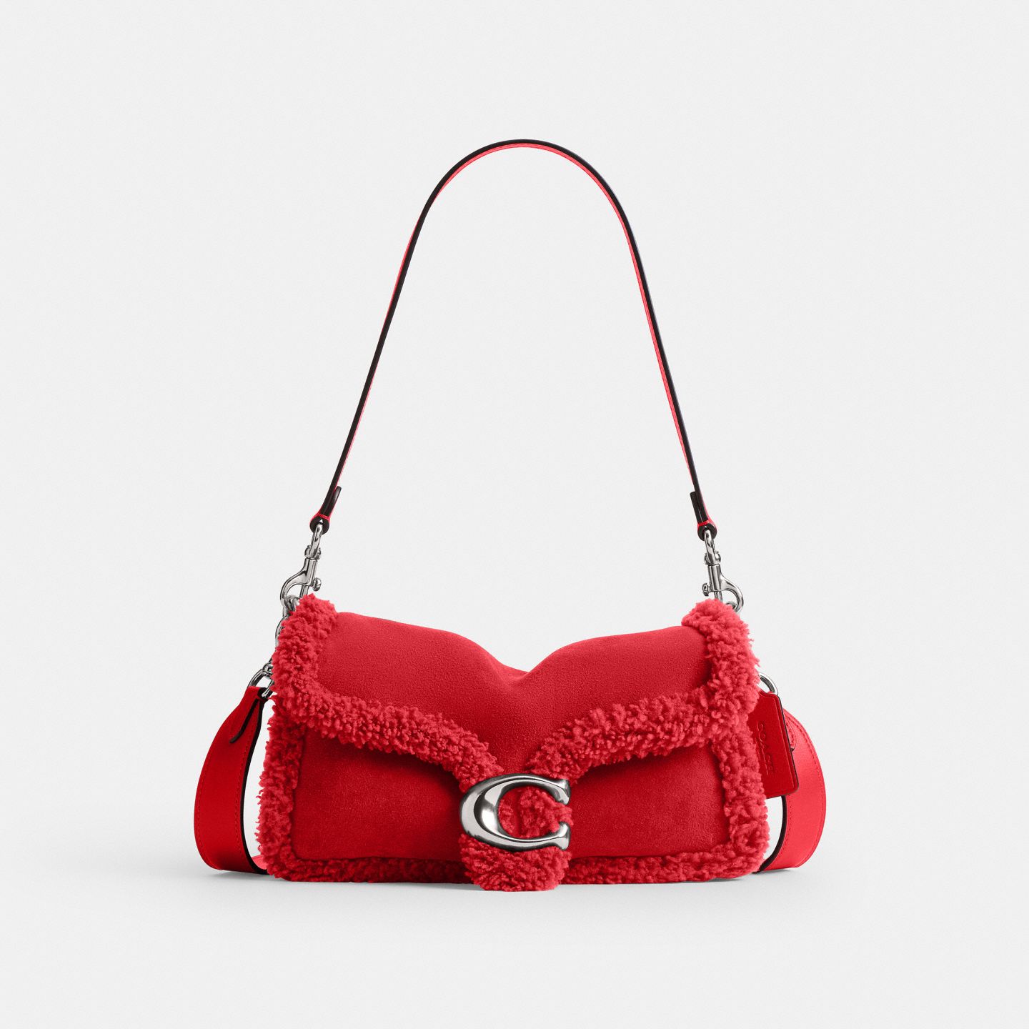 Женская сумка Coach Tabby Shoulder Bag 26, Inspired by PinkPantheress, цвет: Состаренный золотой / Красный — фото 1