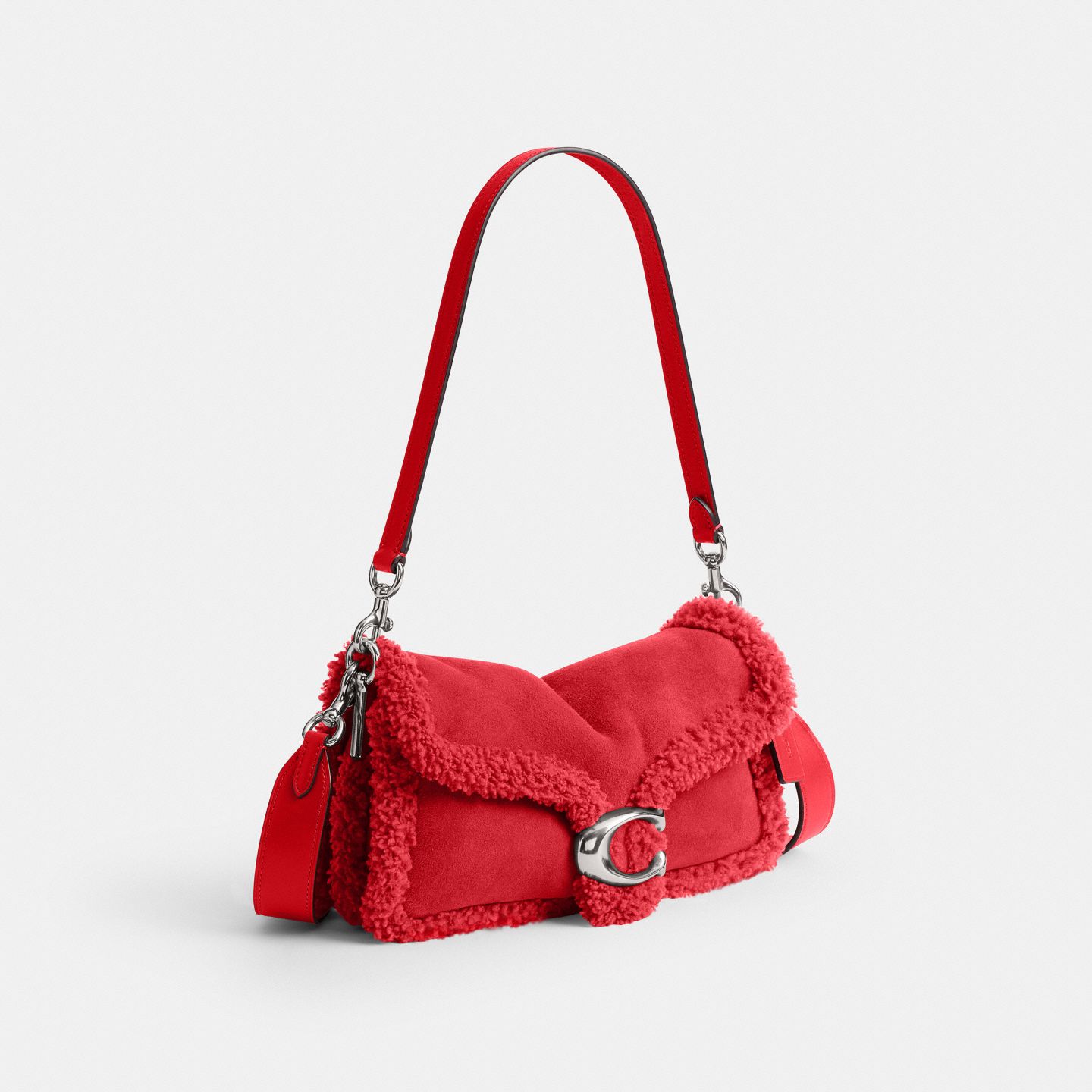 Женская сумка Coach Tabby Shoulder Bag 26, Inspired by PinkPantheress, цвет: Состаренный золотой / Красный — фото 2