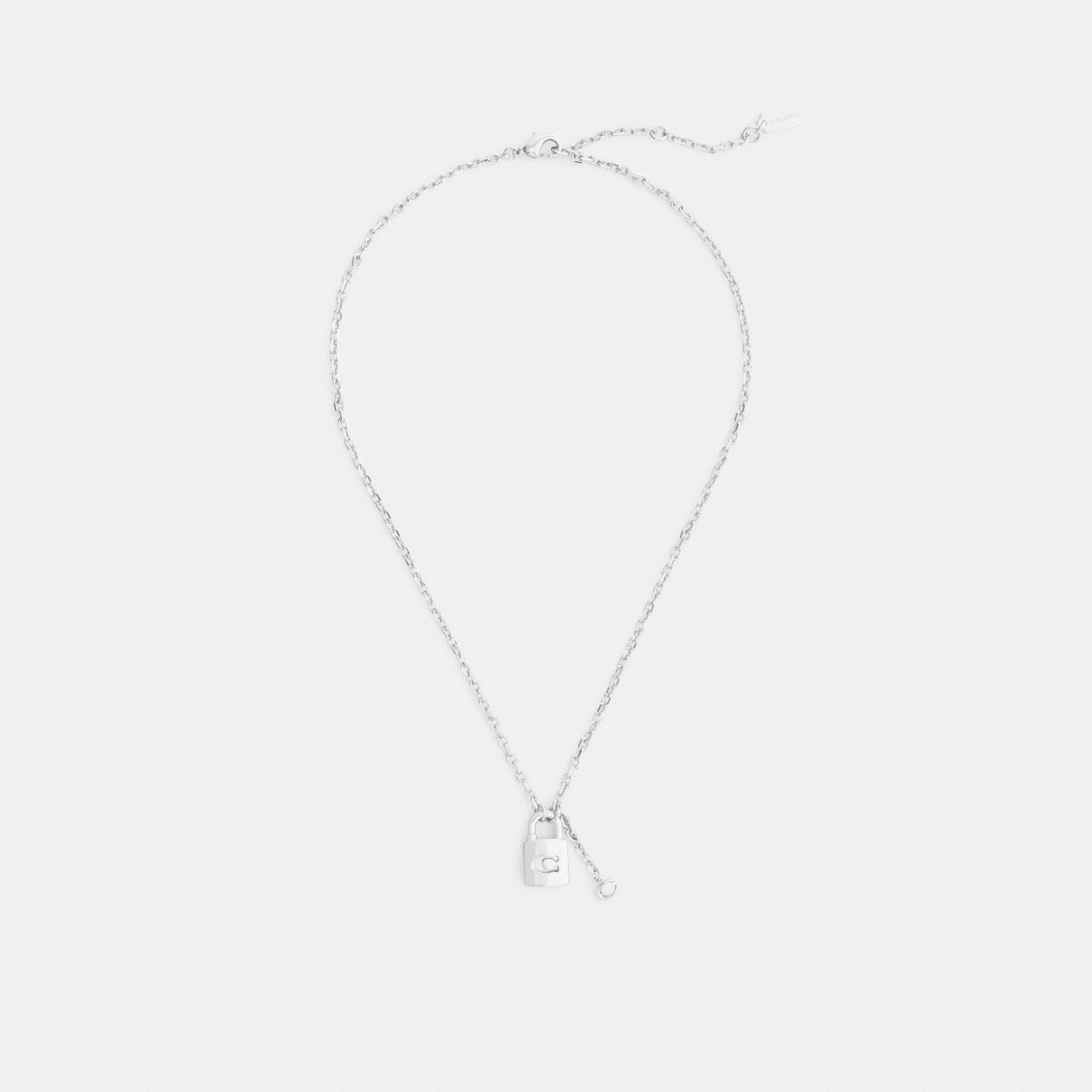 Женское колье Coach Signature Padlock Pendant, цвет: Серебряный — фото 2