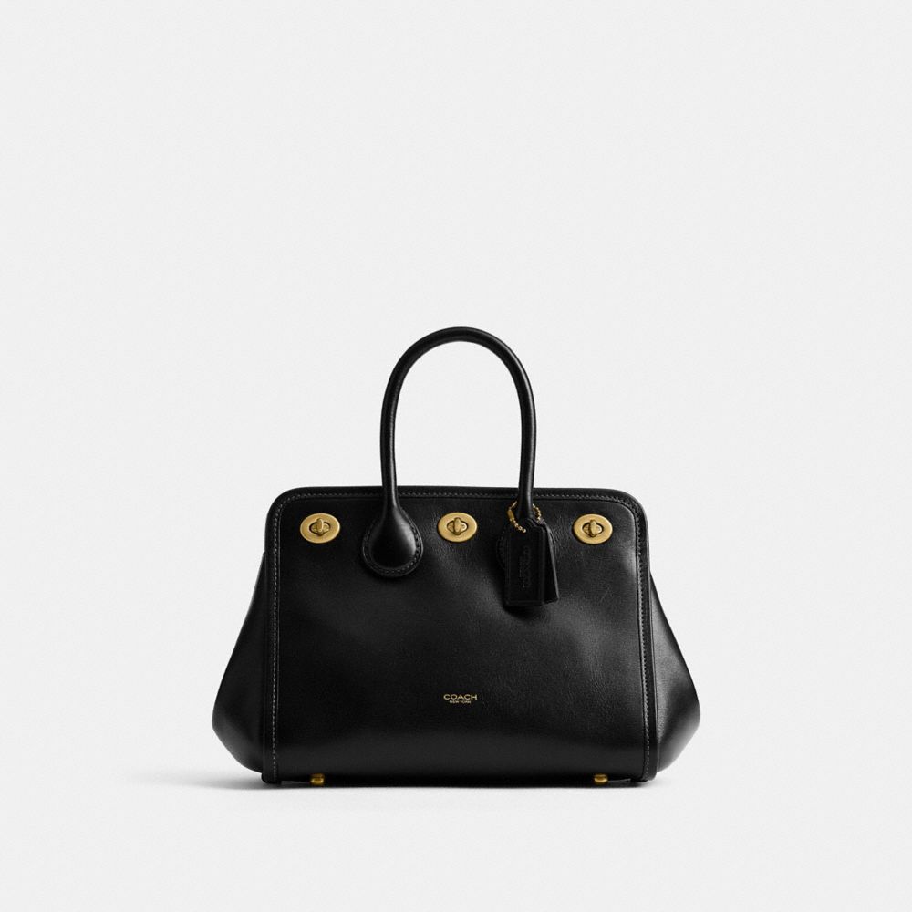 COACH®,Buy Now Turnlock Tote Bag 22,Black,Front View