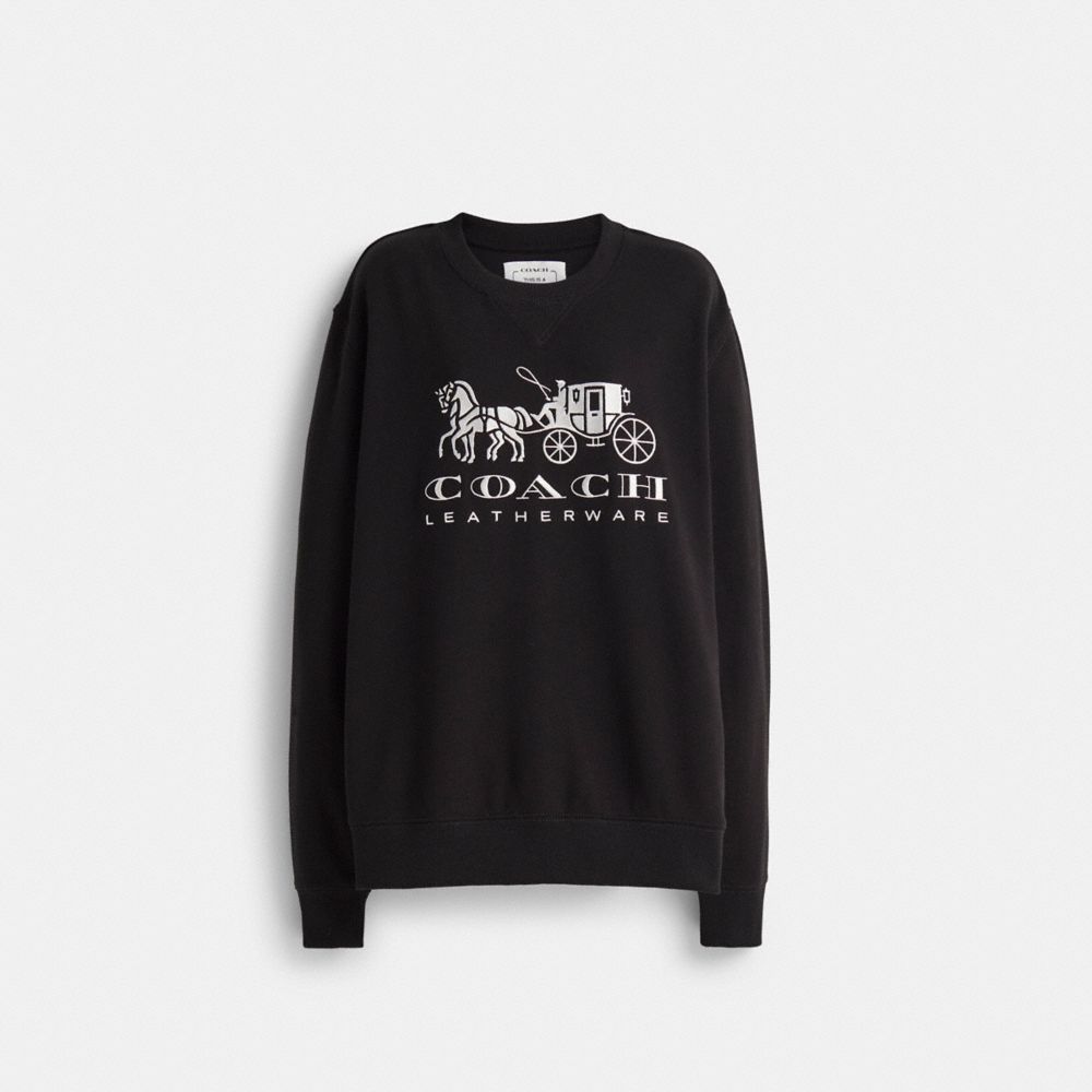 COACH®,Restored Horse And Carriage Crewneck Sweatshirt,,Front View