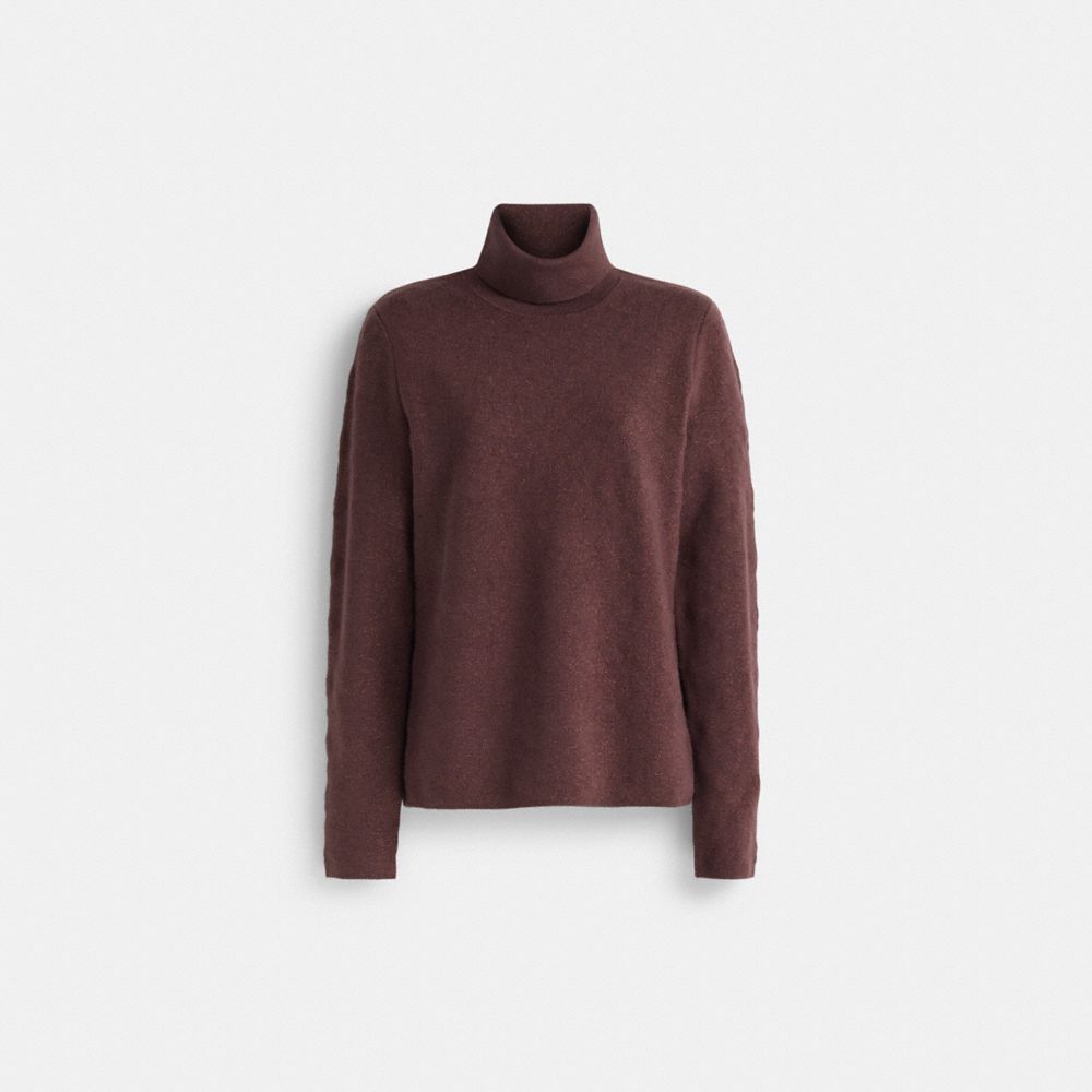 COACH®,Restored Lurex Signature Turtleneck Sweater,,Front View