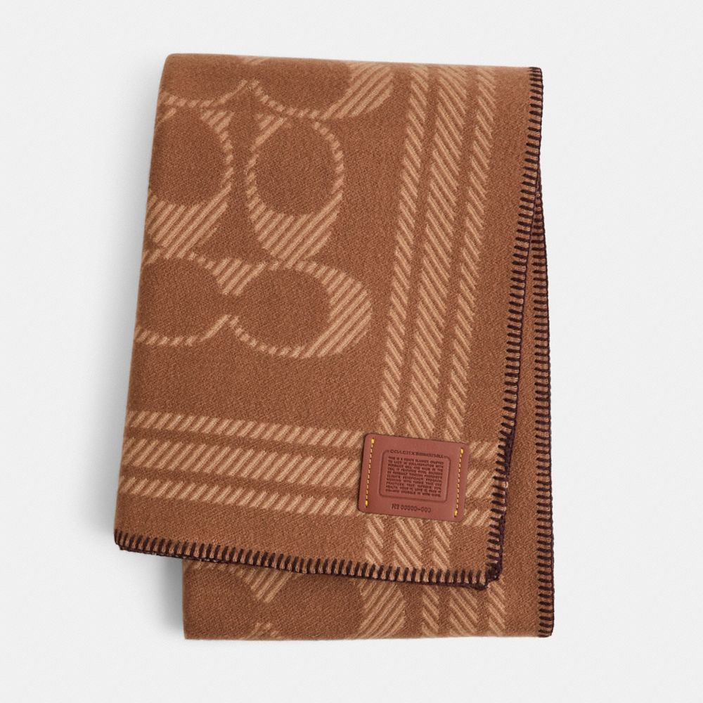 COACH®,Restored Coach X Faribault Mill Wool Blanket,,Front View