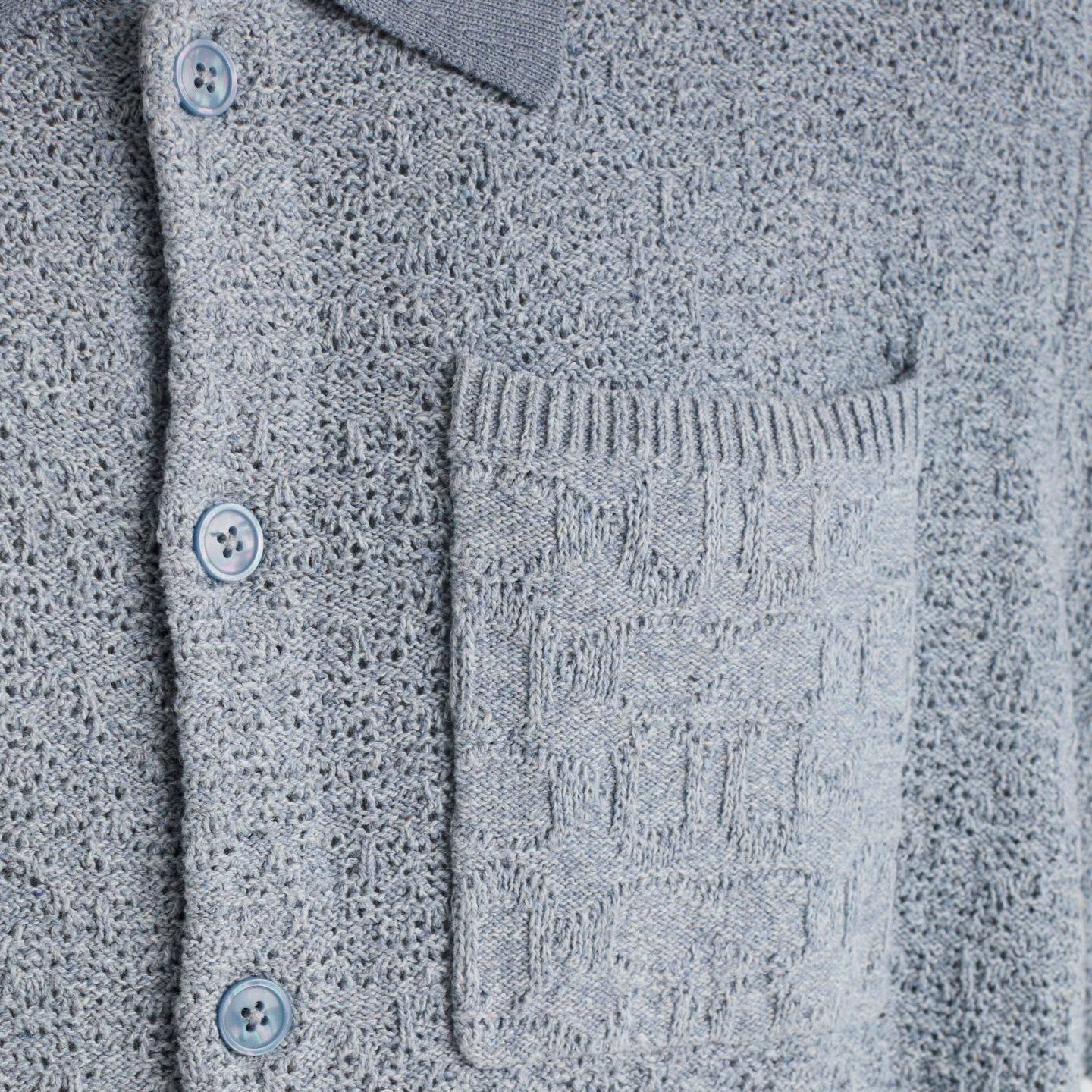 Мужские рубашки Coach Restored Sweater Polo, цвет: Синий — фото 3