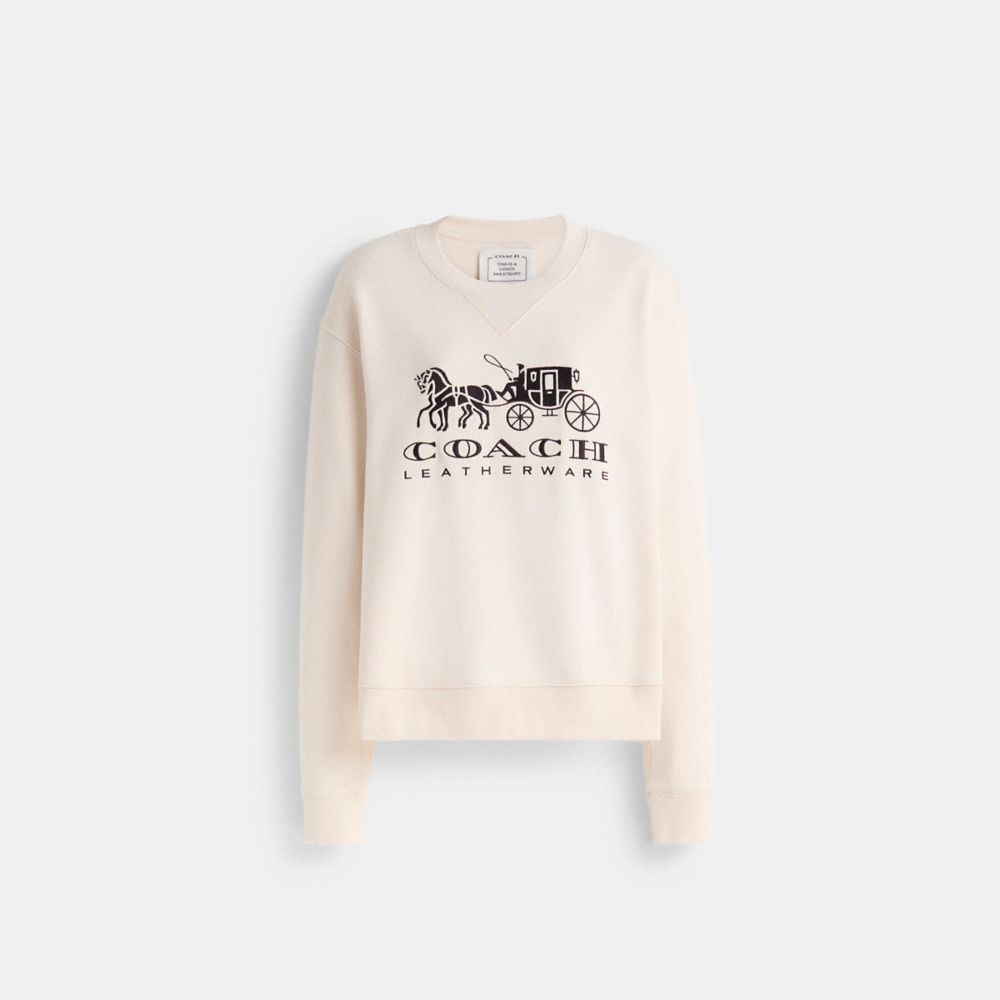 COACH®,Restored Horse And Carriage Crewneck Sweatshirt,,Front View