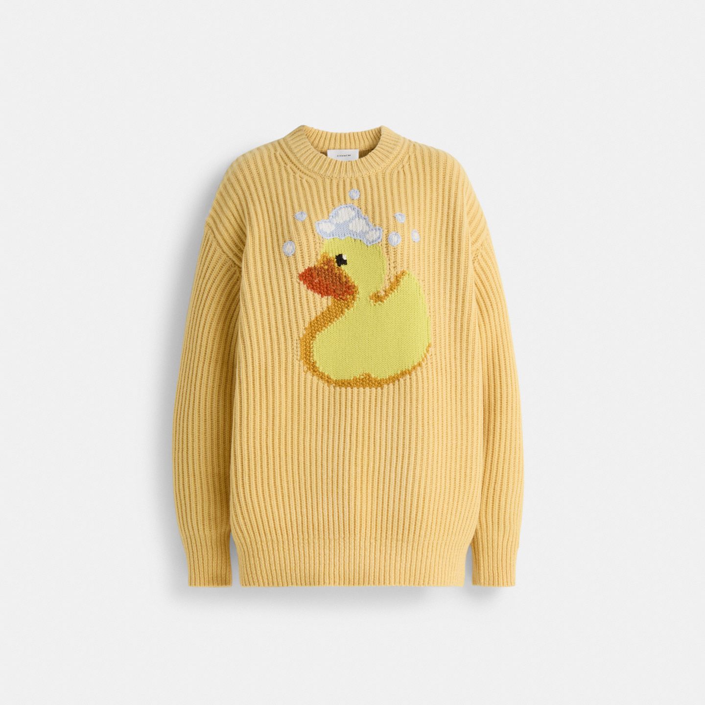 Мужской свитер Coach Restored Crewneck Duck, цвет: Жёлтый — фото 1