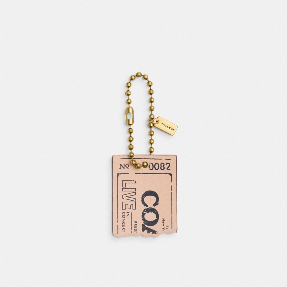 COACH®,Live In Concert Concert Ticket Bag Charm,,Front View