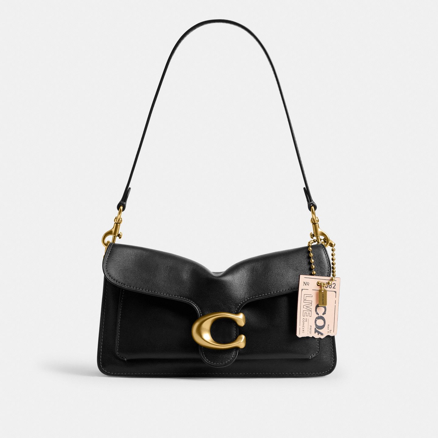 Женский брелок Coach Live In Concert Concert Ticket Bag Charm, цвет: Латунный / Светлый розовый — фото 2