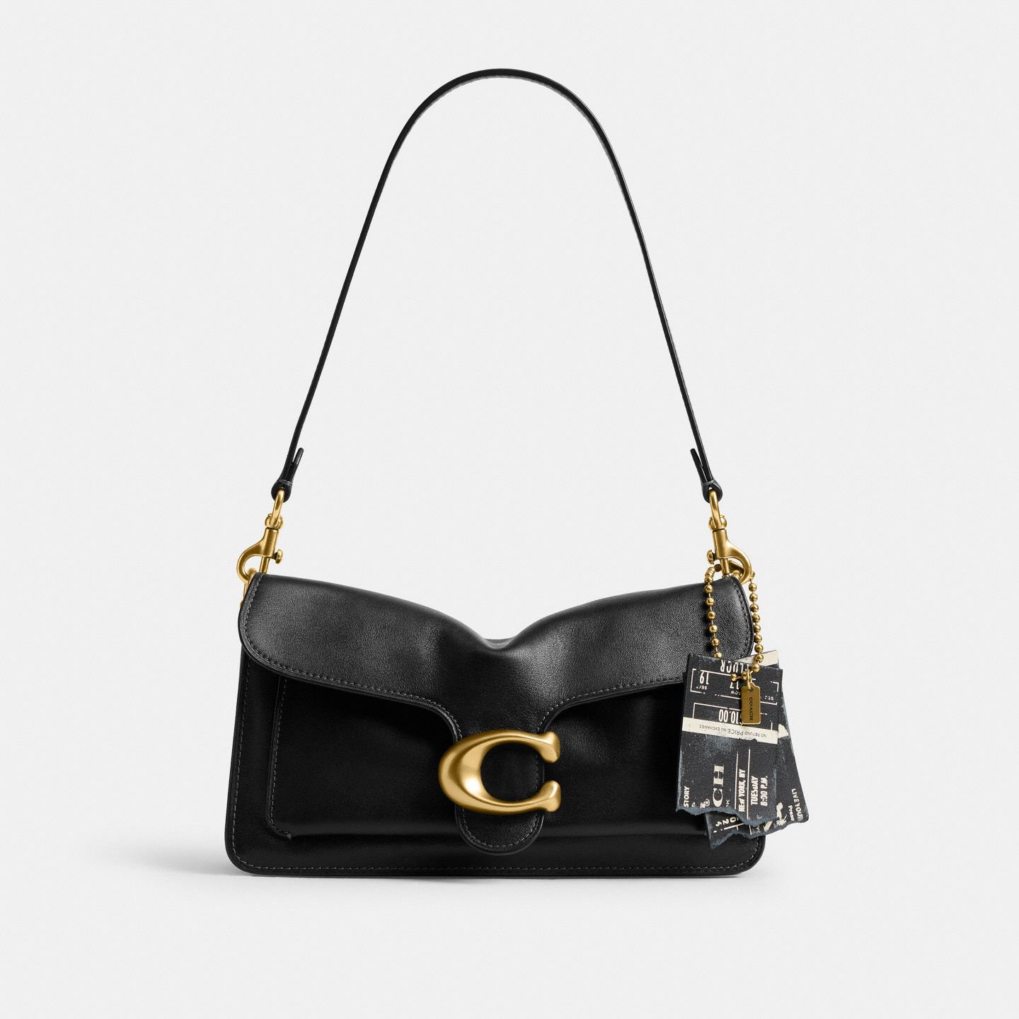 Женский брелок Coach Friendship Concert Ticket Bag Charm, цвет: Латунный / Чёрный — фото 2
