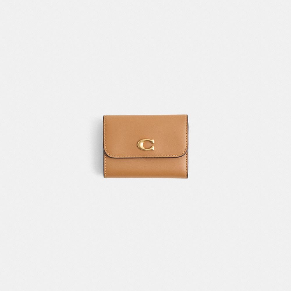 COACH®,Restored Essential Card Holder Wallet,Calfskin Leather,Leather,Card Case,Logo,Sustainable,Casual,,Front View