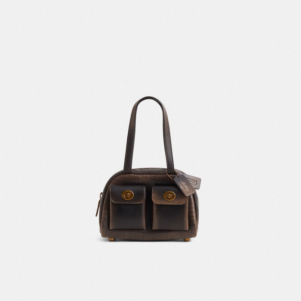Restored Twin Turnlock Bag 20 In Loved Leather