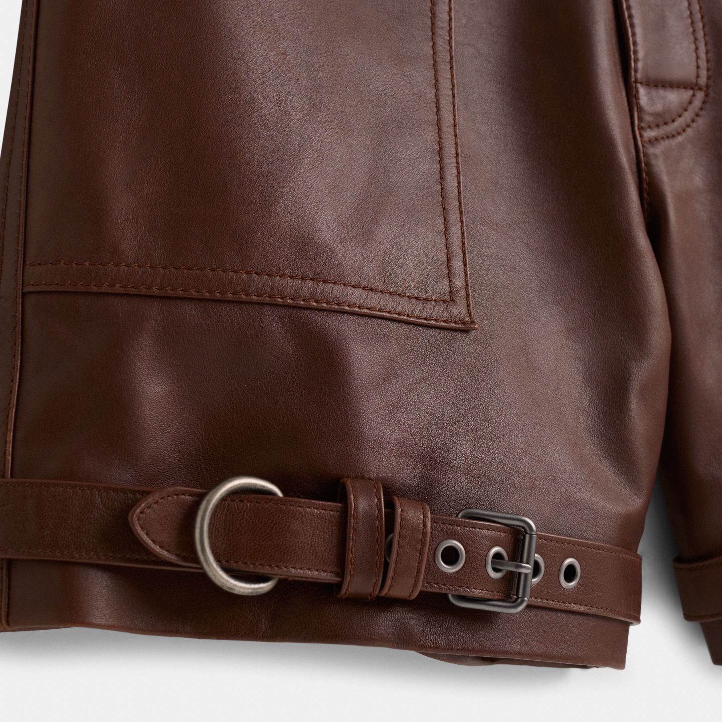 Мужские шорты Coach Restored Distressed Leather, цвет: Коричневый — фото 3