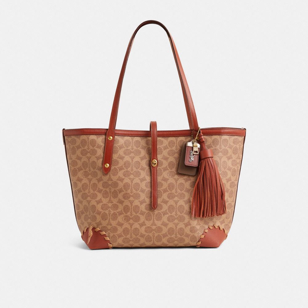COACH®,Custom Market Tote In Signature Canvas,,Front View