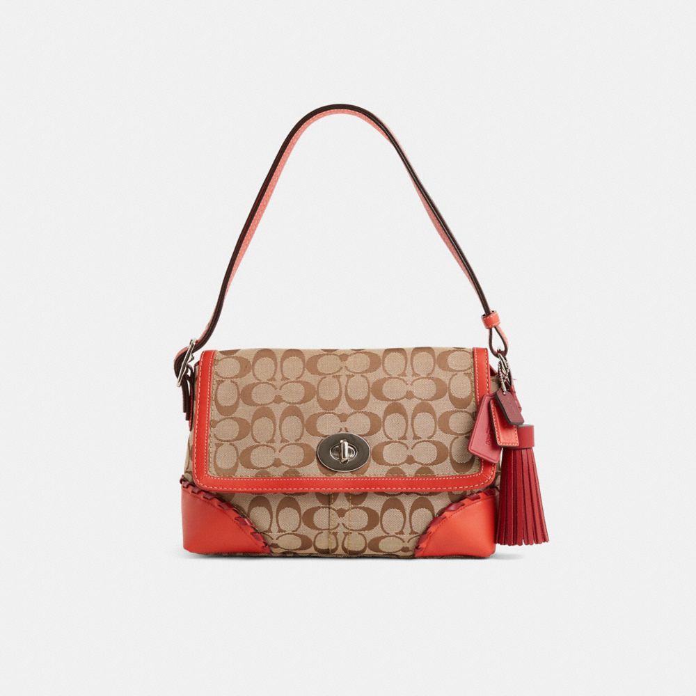 COACH®,Custom Hamptons Signature Flap Bag,,Front View
