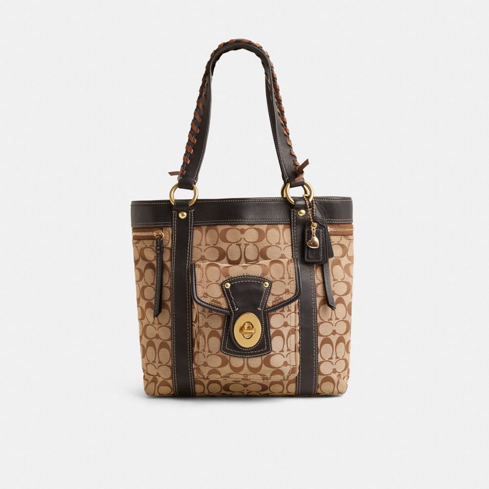 COACH®,Custom Legacy Signature Tote,,Front View
