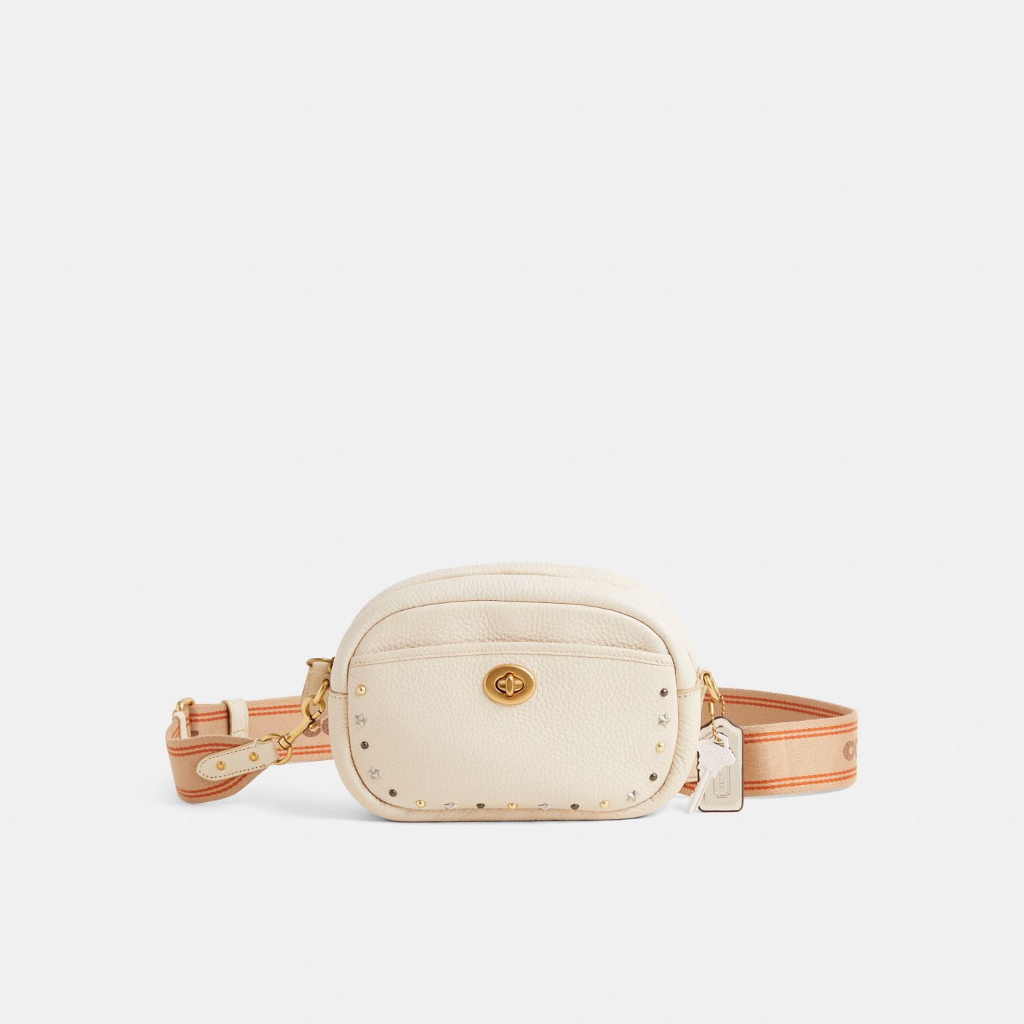 Женская сумка Coach Custom Camera, цвет: Латунный / Меловой — фото 1