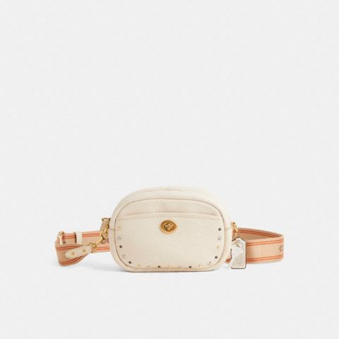 Женская сумка Coach Custom Camera, цвет: Латунный / Меловой