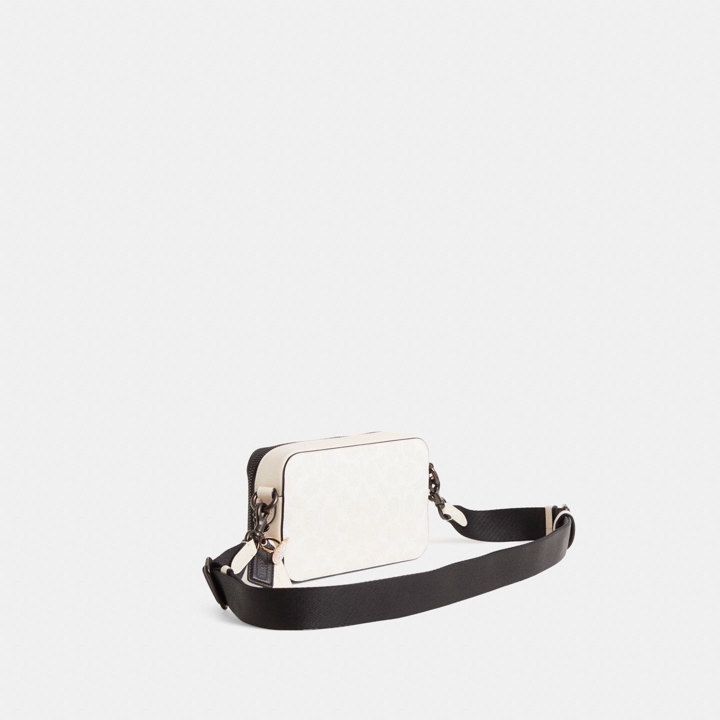 Мужская сумка Coach Custom Charter Slim Crossbody Bag In Signature Canvas, цвет: Белый / Чёрный — фото 2