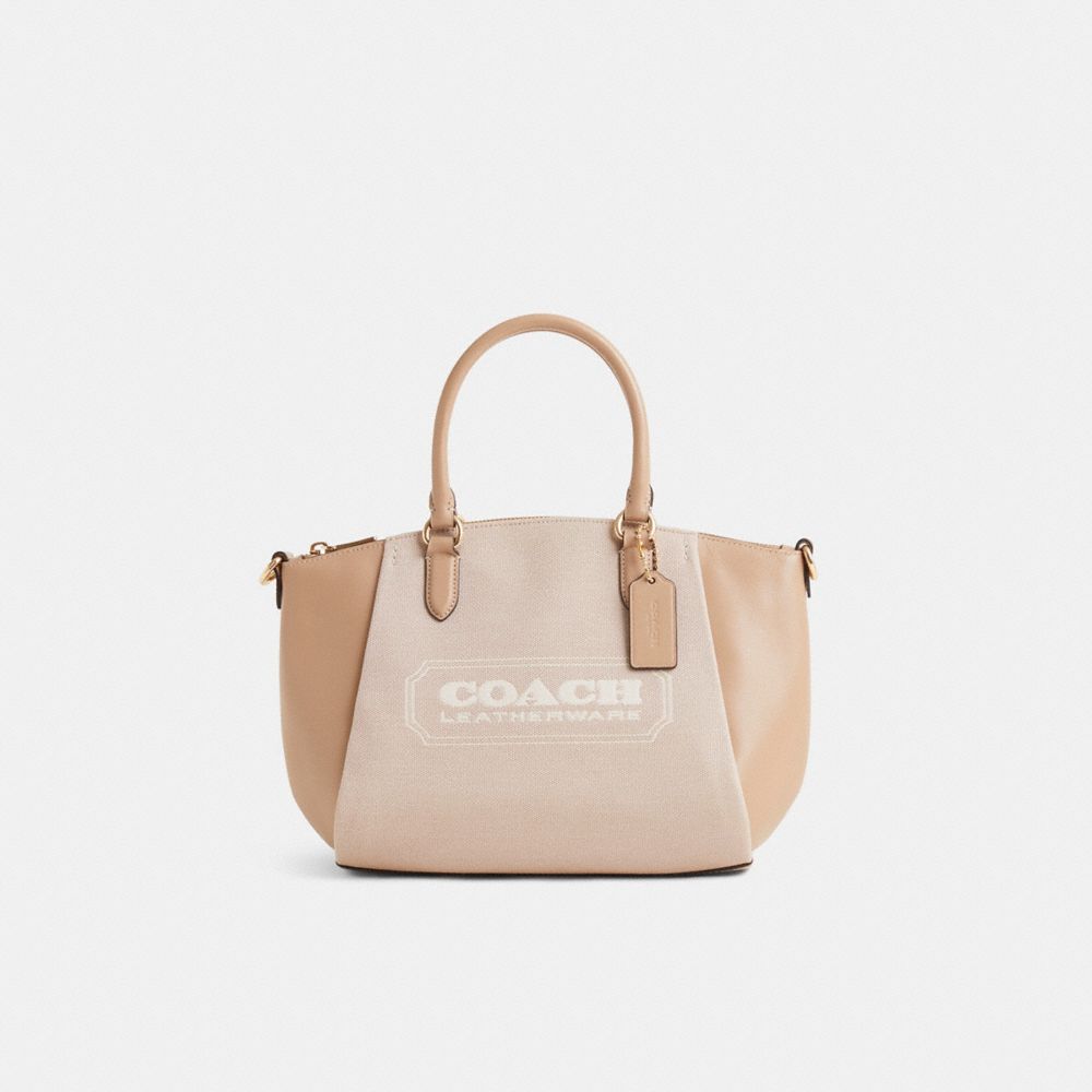 COACH®,Restored Elise Satchel Bag With Coach Badge,,Front View