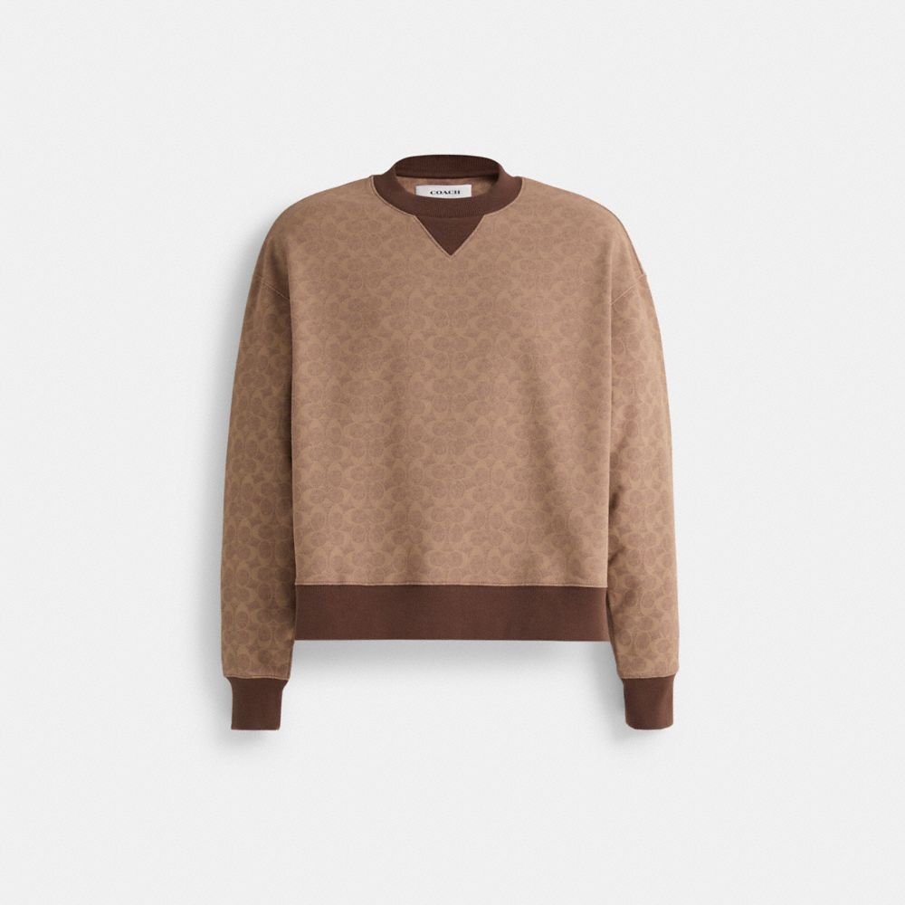 COACH®,Restored Essential Signature Crewneck,,Front View