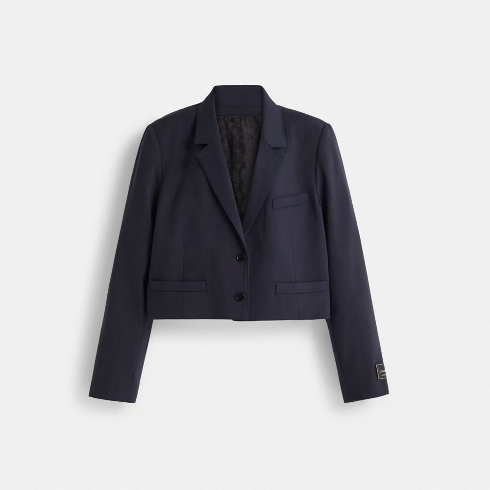 COACH®,Restored Cropped Blazer,,Front View