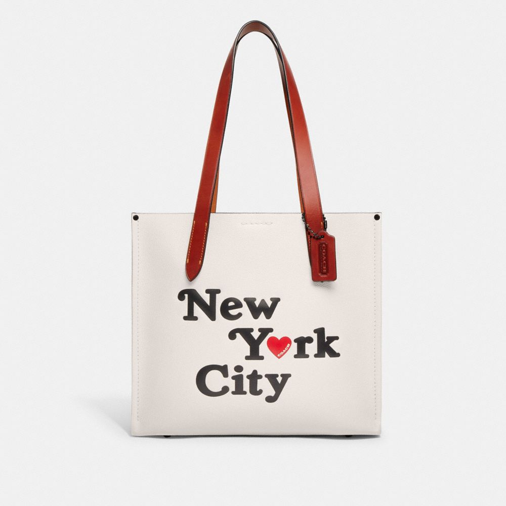 Coach Signature City Tote in Brown 1941 Red at Luxe Purses