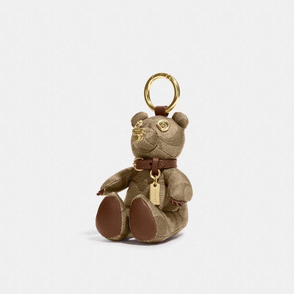 Coach Bear Bag Charm in Signature Canvas Msrp