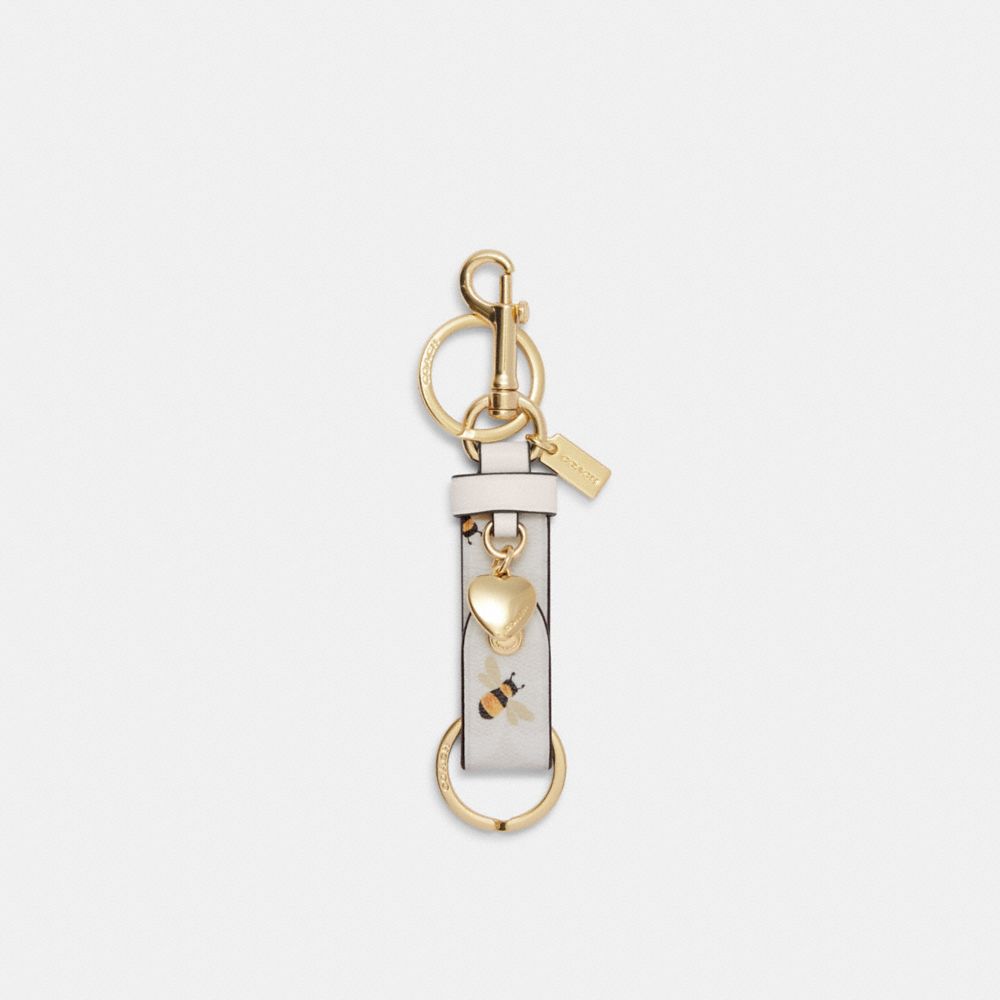 Bag Charm with Double Clasp Gold