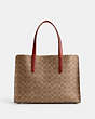 COACH®,CARTER CARRYALL BAG IN SIGNATURE CANVAS,Coated Canvas,Large,Brass/Tan/Rust,Back View
