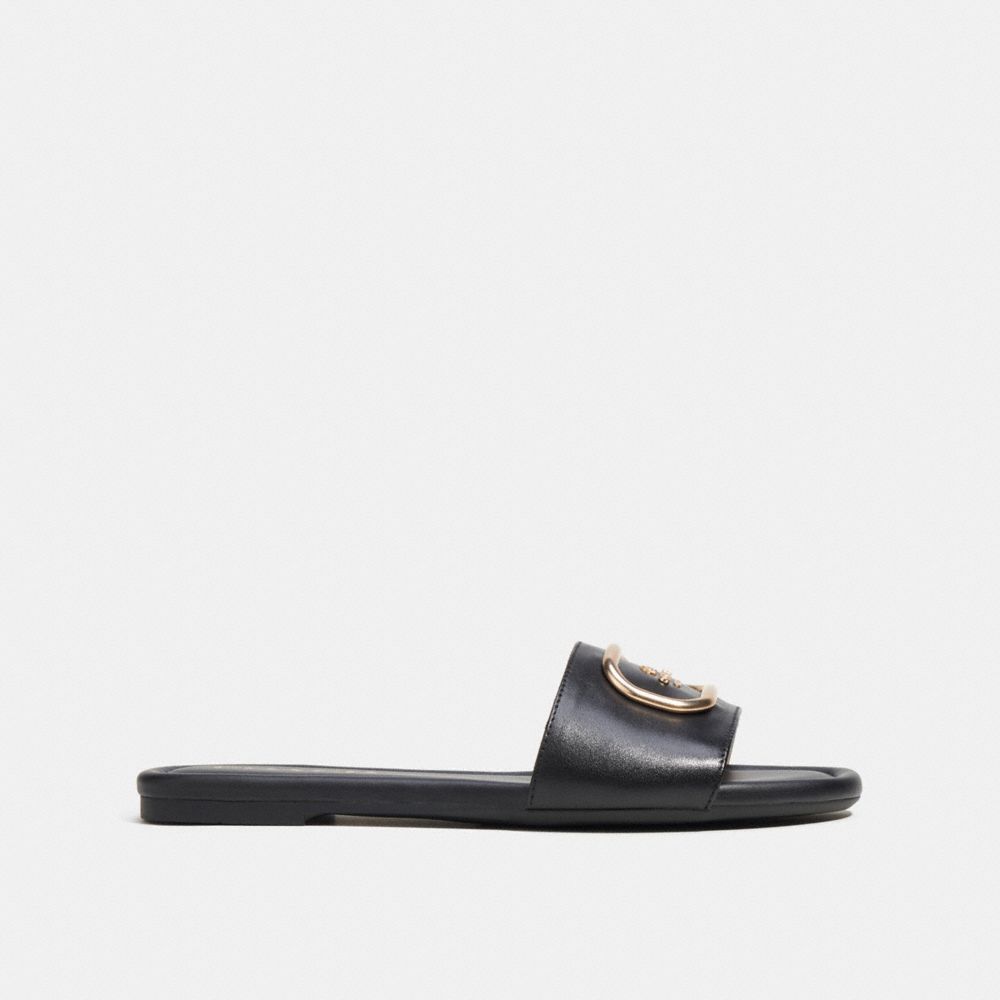 COACH®,EVY SANDAL,Black,Angle View