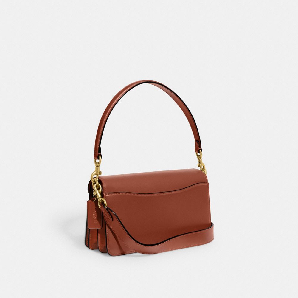 COACH®,Tabby Shoulder Bag 26 In Signature Canvas,Leather,Canvas,Shoulder Bag,Logo,Color Block,Metal,Compact,Casual,Brown,Angle View