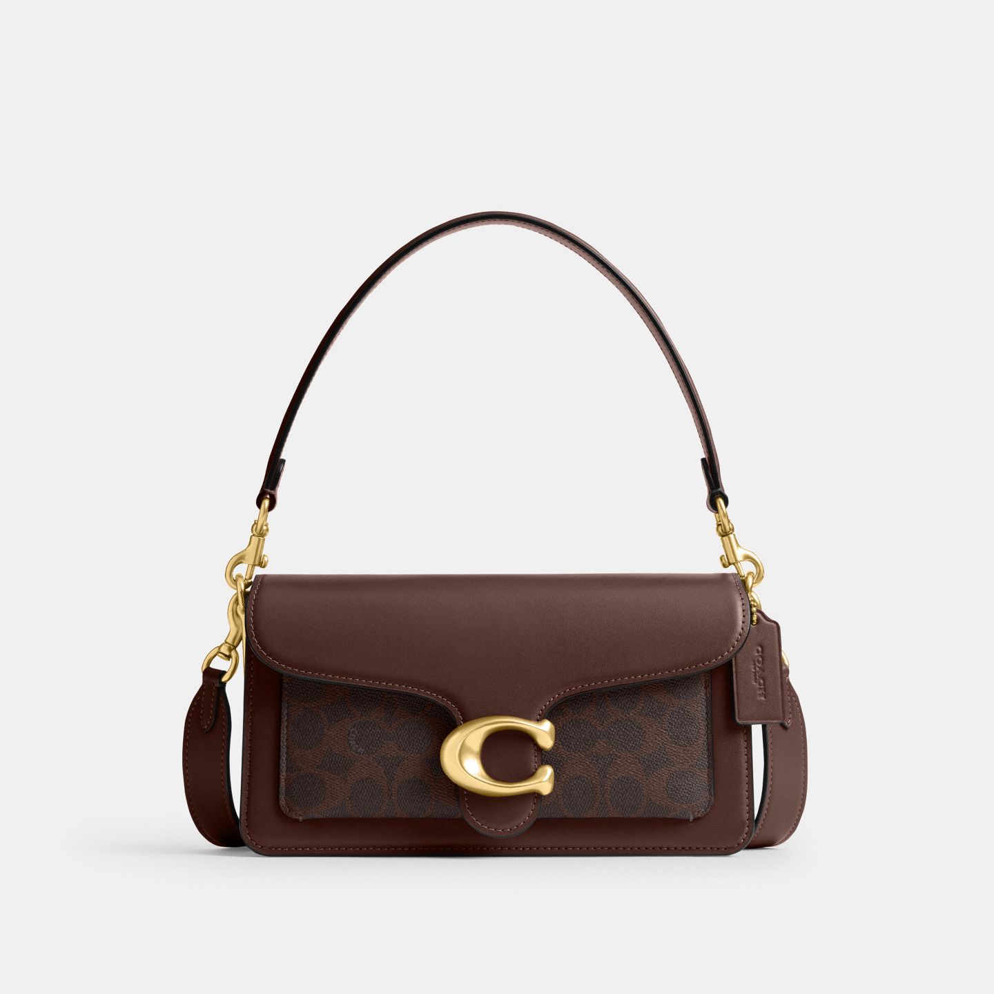 Женская сумка Coach Tabby Shoulder Bag 26 In Signature Canvas, цвет: Латунный / Кленовый — фото 1