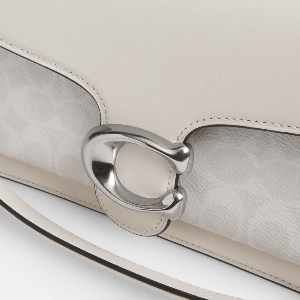 Coach Tabby Shoulder Bag 26 In Signature Canvas In Silver/white Chalk