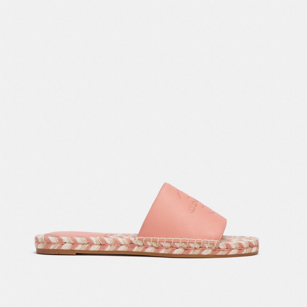 COACH®,CAILIN ESPADRILLE,Cuir,Corail clair,Angle View