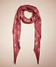 COACH®,RESTORED ROSE PRINT OVERSIZED SQUARE SCARF,Wool/Cashmere,Rose,Front View