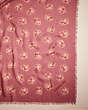 COACH®,RESTORED ROSE PRINT OVERSIZED SQUARE SCARF,Wool/Cashmere,Rose,Inside View,Top View